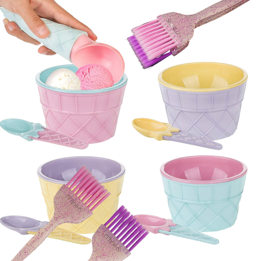 Ice Cream Dye Bowls/ Brush Set